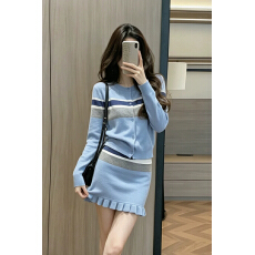 批发韩系新款秋<b class='q'>冬</b>穿搭一整套装女小个子绝美减龄设计感针织半裙套装