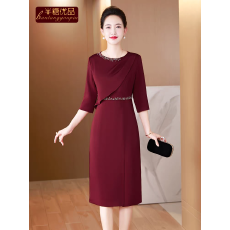 批发2025年新款高贵喜婆婆婚宴装气质订婚结婚喜服婚礼妈妈礼服<b class='q'>连衣裙</b>