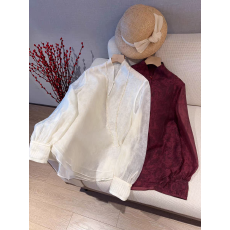 批发春夏薄款双层天丝压褶长袖<b class='q'>衬衫</b>上衣女