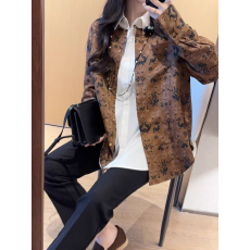 批发低调奢华有内涵~高端新中式<b class='q'>真丝</b>香云纱国风印花宽松<b class='q'>衬衫</b>外套女春