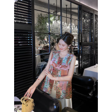 批发提花新中式加厚外套女<b class='q'>冬</b>季新款宽松国风盘扣棉服上衣