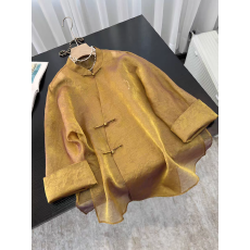 新中式风桑蚕丝立领盘扣衬衫女2026春季新款宽松气质防晒百搭上衣