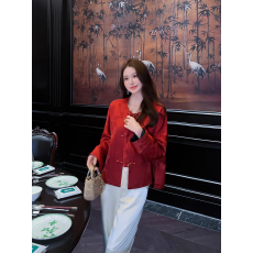 批发春秋款新中式外套外搭复古时尚高端唐装女装中国风年轻款盘扣上衣