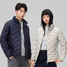 批发高品质新国标90绒轻薄<b class='q'>羽绒服</b>短款跨境户外立领保暖长袖保暖外套