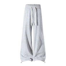 批发高品质立体腰男士休闲裤抽绳潮牌宽松直筒百搭青年运动裤