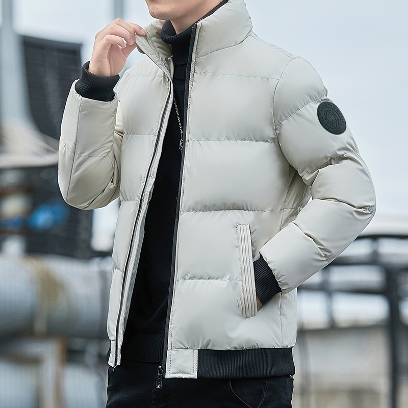 남자 타이거 머리 표 면 옷 스탠드 칼라 빅 사이즈 면 의류 플러스 면 두꺼운 보온 빵 외투 남성 의류 폭발 면 옷