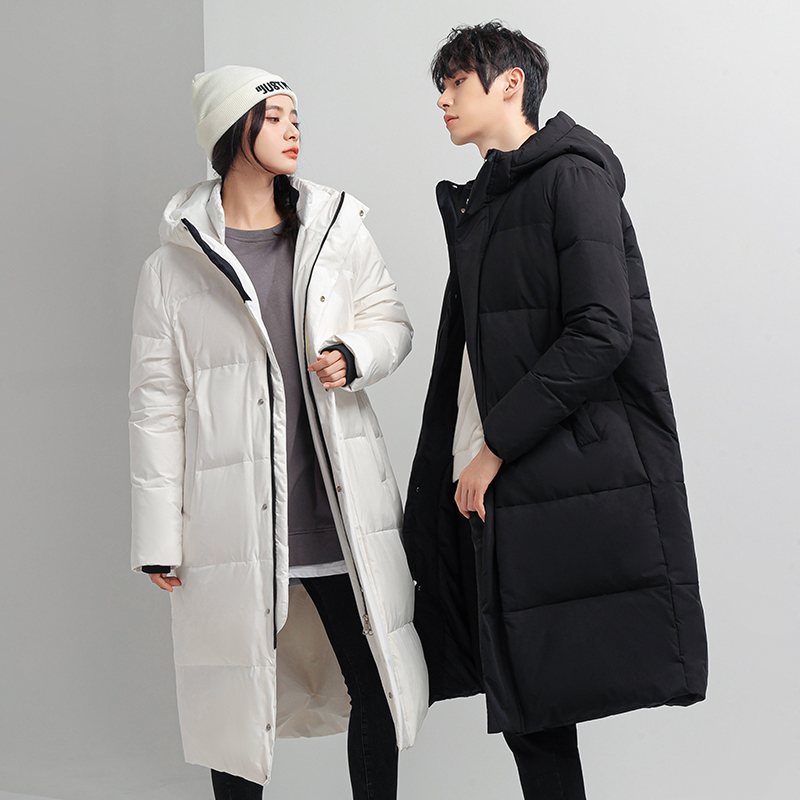 단색 다운 재킷 패션 폭발 두꺼운 커플 섹션 롱 코트 다운 재킷 패션 다용도 방한 재킷