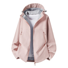 批发防风防水连帽春秋<b class='q'>新款</b>冲锋衣男户外运动外套男女同款情侣登山服