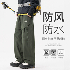 批发新款春<b class='q'>秋</b>季美式潮牌宽松直筒男士工装休闲运动阔