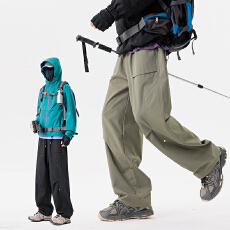 批发新款褶皱设计感伞兵工装裤男士<b class='q'>秋</b>季美式机能直筒宽松长裤