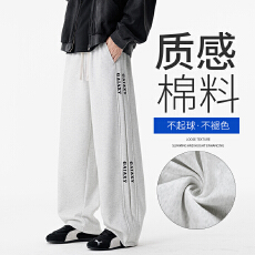 批发新款男士春秋百搭青少年棉质柔软舒适透气<b class='q'>宽松</b>阔腿卫裤