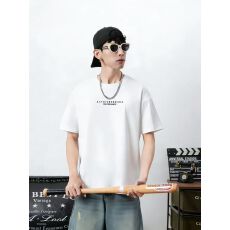 批发新款高品质亲肤棉质青少年印花潮版罗马丝光棉<b class='q'>休闲</b>宽松T恤