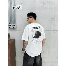 批发新款高品质亲肤棉质青少年双面印花潮版罗马丝光棉<b class='q'>休闲</b>宽松T恤