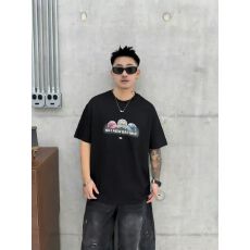 批发高品质棉亲肤透气青少年潮版双面印花罗马丝光棉潮牌<b class='q'>休闲</b>宽松T恤