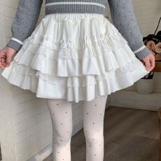 批发【广州质量】秋冬小个子甜美<b class='q'>蕾丝</b>花边蛋糕裙女高腰显瘦蓬蓬半身裙