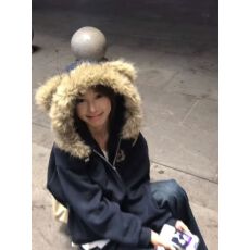 批发华棉复合银狐绒国潮牌藏青色<b class='q'>小熊</b>耳朵毛领<b class='q'>卫衣</b>女秋冬2025新款