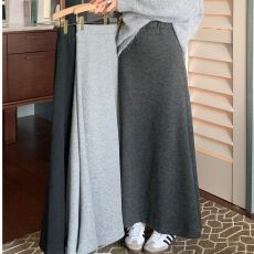 批发灰色慵懒鱼尾裙<b class='q'>半身</b>裙女冬季新款高腰显瘦a字长款加厚毛呢<b class='q'>包臀</b>裙