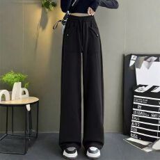 批发设计感垂感ins阔腿裤女2025秋冬新款宽松直筒裤显瘦休闲长裤子