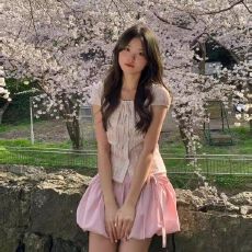 批发2026夏季甜美减龄圆领格纹泡泡袖衬衫上衣小个子气质甜美短袖