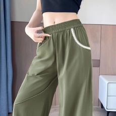 批发立体腰 工<b class='q'>装</b><b class='q'>大码</b>女胖mm200斤薄款显瘦休闲<b class='q'>裤</b>夏季美式休闲直筒长<b class='q'>裤</b>