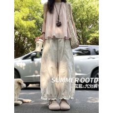 批发【立体内包边】  花苞裤女夏薄款宽松<b class='q'>休闲</b>今灯笼阔腿运动裤