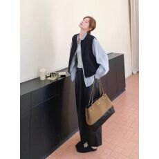 批发拼接叠穿假两件衬衫女2025秋季大码胖MM气质<b class='q'>防晒</b>通勤百搭慵懒上衣