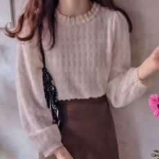 批发2026韩国 温柔淑女风花边毛织<b class='q'>衬衫</b> 淡水海边东大门女装<b class='q'>新款</b>