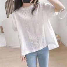 批发2026夏季新款<b class='q'>韩版</b>时尚百搭圆领拼接假两件短袖<b class='q'>T</b><b class='q'>恤</b>女宽松显瘦上衣