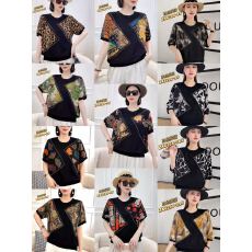 批发短袖女t恤妈妈夏装2026新款时尚洋气雪纺小衫减龄显瘦中老年<b class='q'>上衣</b>