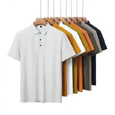批发无痕压胶翻领POLO衫男定制高端有领文化衫T恤(提前报货 10件起拿)
