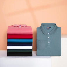 批发蚕丝棉纯色长袖<b class='q'>定制</b>POLO衫工作服文化t恤衫(提前报货 10件起拿)