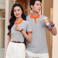 跨境外贸出口专供-TEMU/希音舒适亲肤上衣短袖翻领可定制logo上衣