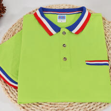 批发短袖翻领POLO衫夏季餐饮<b class='q'>服务员</b><b class='q'>工作服</b>80%棉透气舒适上衣亲肤工衣