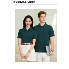 批发舒适亲肤上衣百搭新款四合扣纯色翻领polo衫2粒扣55%棉(爆款主推)