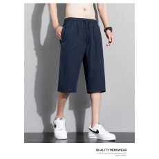批发百搭显瘦时尚舒适冰感透气纯色男七分裤-M-8XL/10件起拿-工厂价