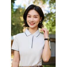 POLO衫餐饮奶茶咖啡店工作服男女同款舒适亲肤透气桑蚕丝翻领短袖