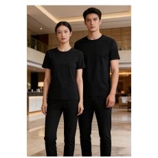批发定制舒适亲肤透气抗菌男女同款<b class='q'>T</b><b class='q'>恤</b>锦氨无痕运动速干圆领工作服