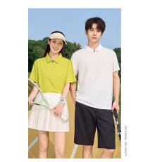 男女同款锦氨拼接半拉链POLO衫餐饮奶茶咖啡宽松休闲抗菌工作服