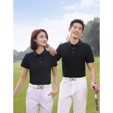 批发舒适亲肤百搭时尚大方POLO衫短袖动感珠地-无缝衬衣领团体工作服