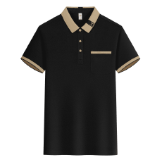 批发翻领口袋款<b class='q'>POLO</b><b class='q'>衫</b>可定制logo舒适透气柔软简约端庄翻领短袖工作服