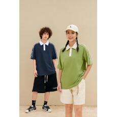 批发宽松休闲运动潮流撞色polo