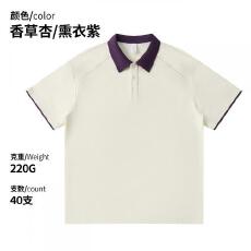 批发XQ-68.2棉紧密纺220克拼色运动休闲8色翻领