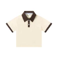 批发亲子装026系列(<b class='q'>童装</b>)ins风拼色落肩POLO