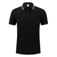批发双白条翻领短袖翻领240支双纱仿棉POLO