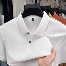 批发纯色男装翻领polo衫跨境外贸出口专用工作服舒适透气