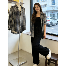 批发实拍  小木块酷帅<b class='q'>英伦</b>腔调叠穿格纹衬衫