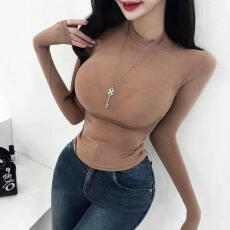 批发韩国新款气质修身半高领薄款微透显身材收腰褶皱长袖<b class='q'>打底衫</b>T恤女