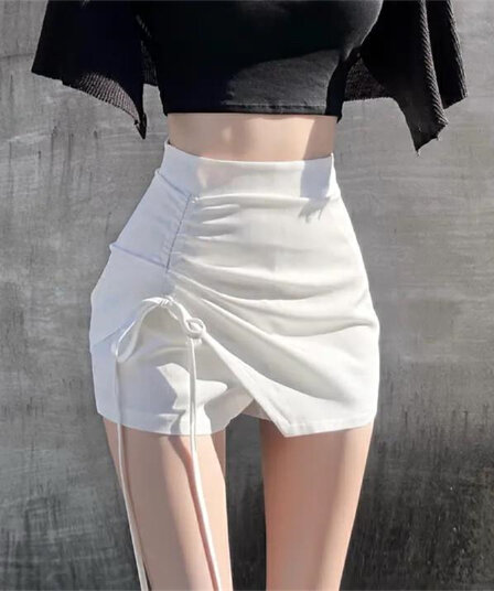 한국 동대문 새로운 품격 몸매 가꾸기 순수한 욕망 바람 핫걸 불규칙 디스플레이 몸 펌프 Pleat 타이트 스커트 반신 바지