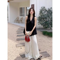 批发松弛感休闲运动<b class='q'>套装</b>女夏季气质时尚韩版宽松显瘦背心阔腿<b class='q'>裤</b><b class='q'>两件套</b>