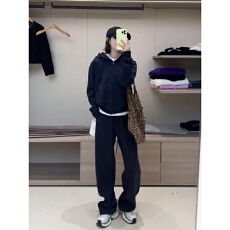 批发春秋女装修身显瘦长袖卫衣套装<b class='q'>时尚</b>洋气减龄显瘦长款阔腿裤两件套